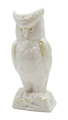 Belleek Ireland Glazed Owl Bird Porcelain Vase 7th Yellow Hallmark Vintage - Image 1