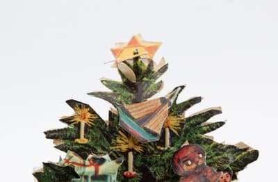 Vintage Pop Up Paper Holiday Christmas Tree Decor Assorted Ornaments - Thumbnail 2