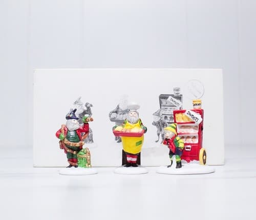 Department 56 "BAKER ELVES" 3pc Christmas Village Accessory w/ Box #5603-0 - Thumbnail 3