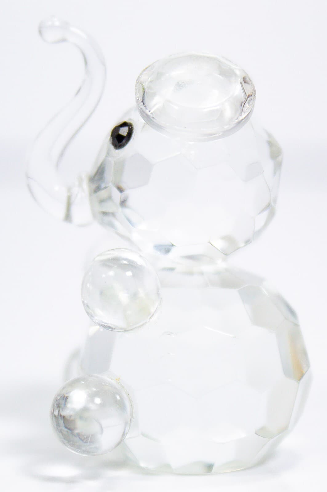 Collectible Elephant Clear Crystal Glass Animal Figurine - Thumbnail 4