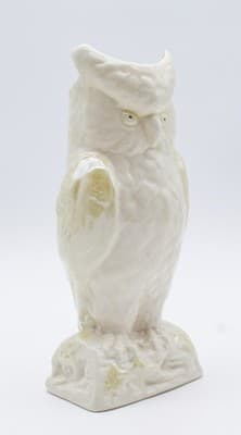 Belleek Ireland Glazed Owl Bird Porcelain Vase 7th Yellow Hallmark Vintage - Thumbnail 4