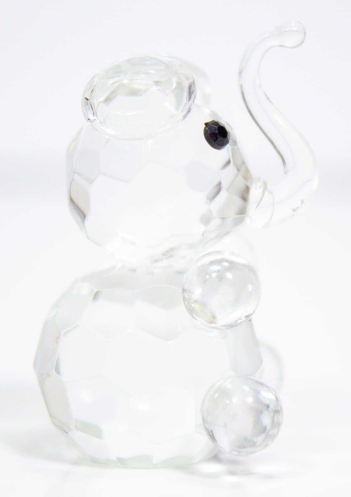 Collectible Elephant Clear Crystal Glass Animal Figurine - Thumbnail 3