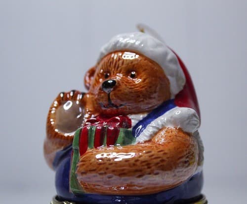 Vintage MR. CHRISTMAS Teddy Bear Carousel Music Box Christmas Hanging Ornament - Thumbnail 2