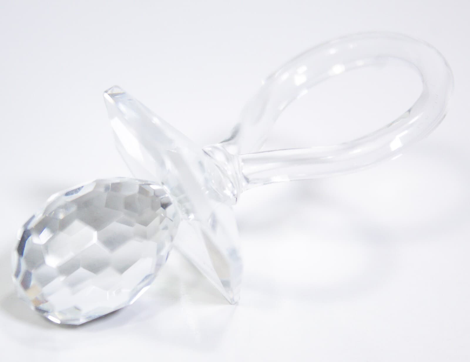 Clear Crystal Glass Baby Pacifier Collectible Figurine - Image 1