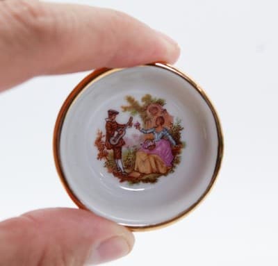 Vintage LIMOGES France Assorted Porcelain Floral Motif Dollhouse Miniatures - Thumbnail 2