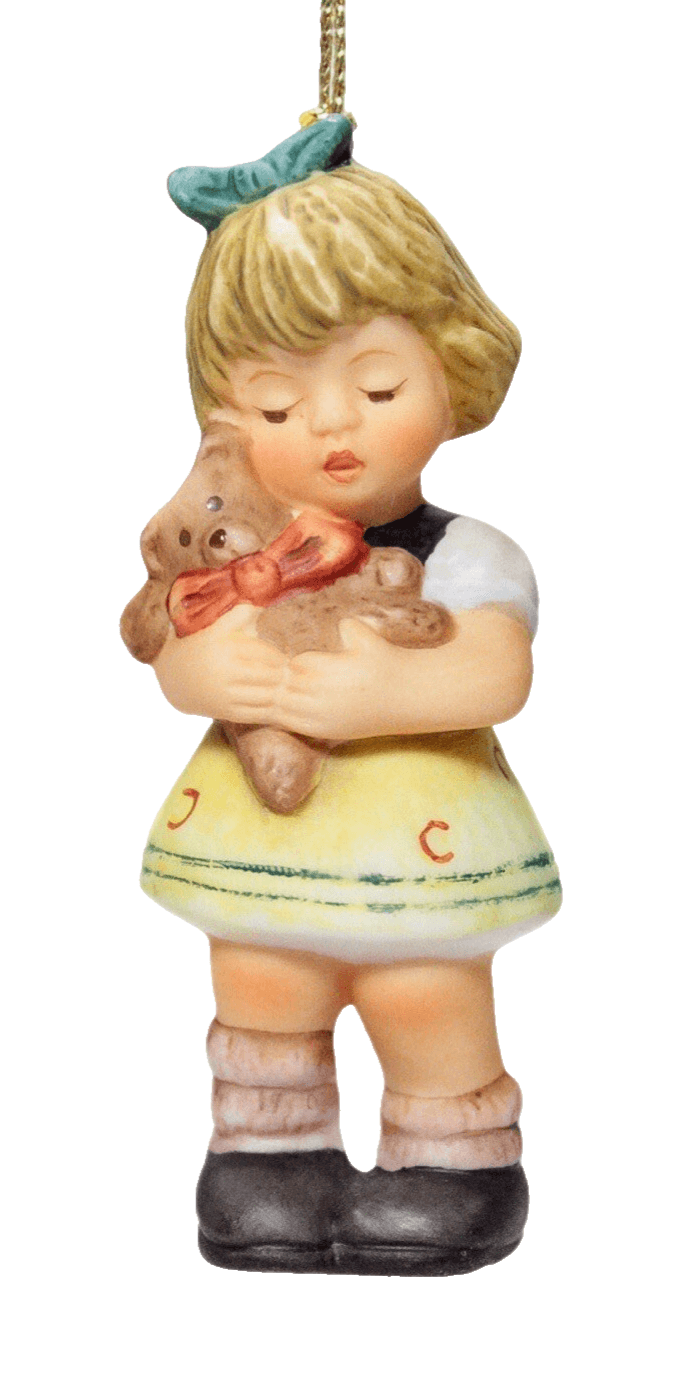 Berta Hummel Goebel 1999 "Cuddle For Teddy" Porcelain Christmas Ornament - Image 1