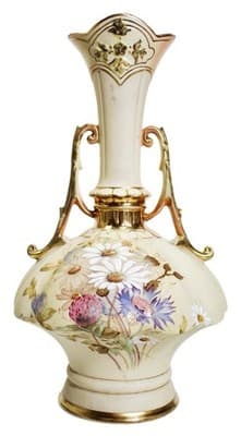 Antique ROBERT HANKE Marguerite Hand Painted Floral Porcelain Austria Vase - Image 1