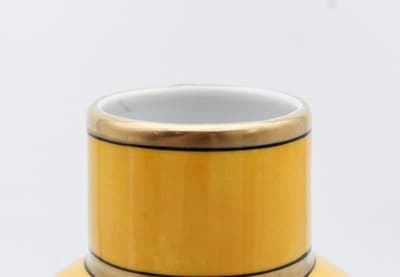 Sevres Antique Hand Painted Floral Medallions Yellow Covered Porcelain Urn Vase - Thumbnail 8