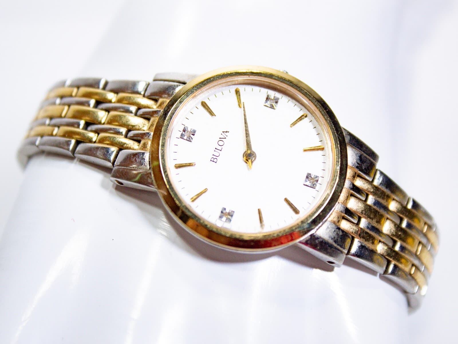 BULOVA Women's Diamond Accent Two Tone Silver Gold Stainless Steel Wrist Watch - Thumbnail 2