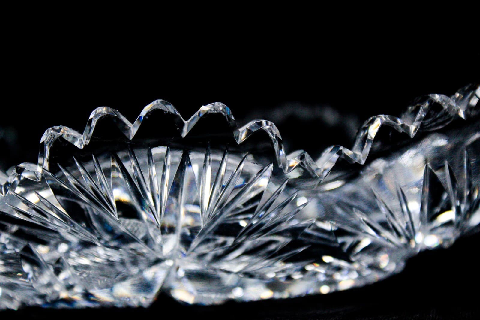 Antique ABP AMERICAN BRILLIANT Deep Cup Crystal Celery Serving Dish Bowl - Thumbnail 4