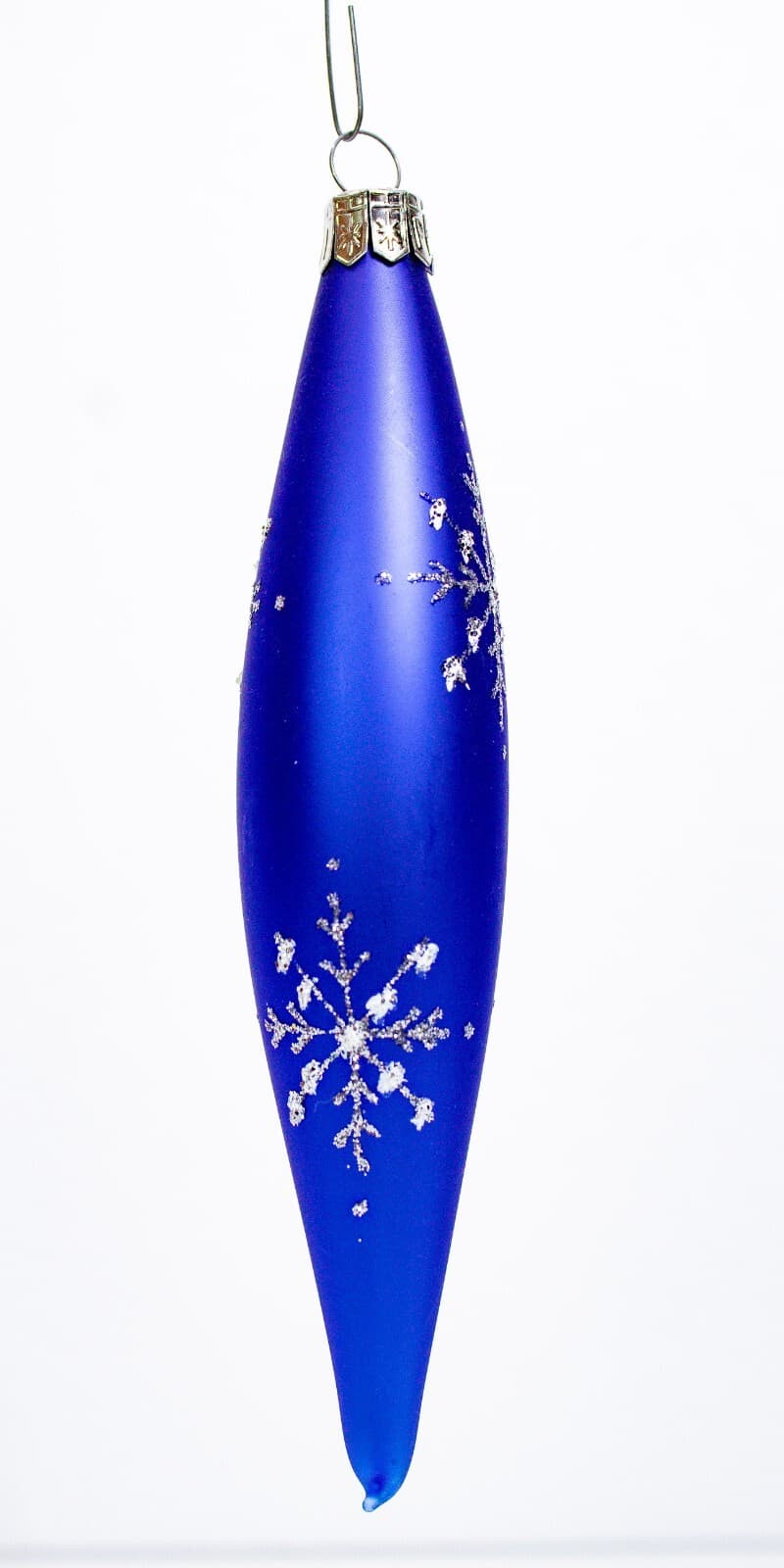 PIER 1 Blown Glass Blue Teardrop Icicle Decorative Christmas Ornament - Thumbnail 2