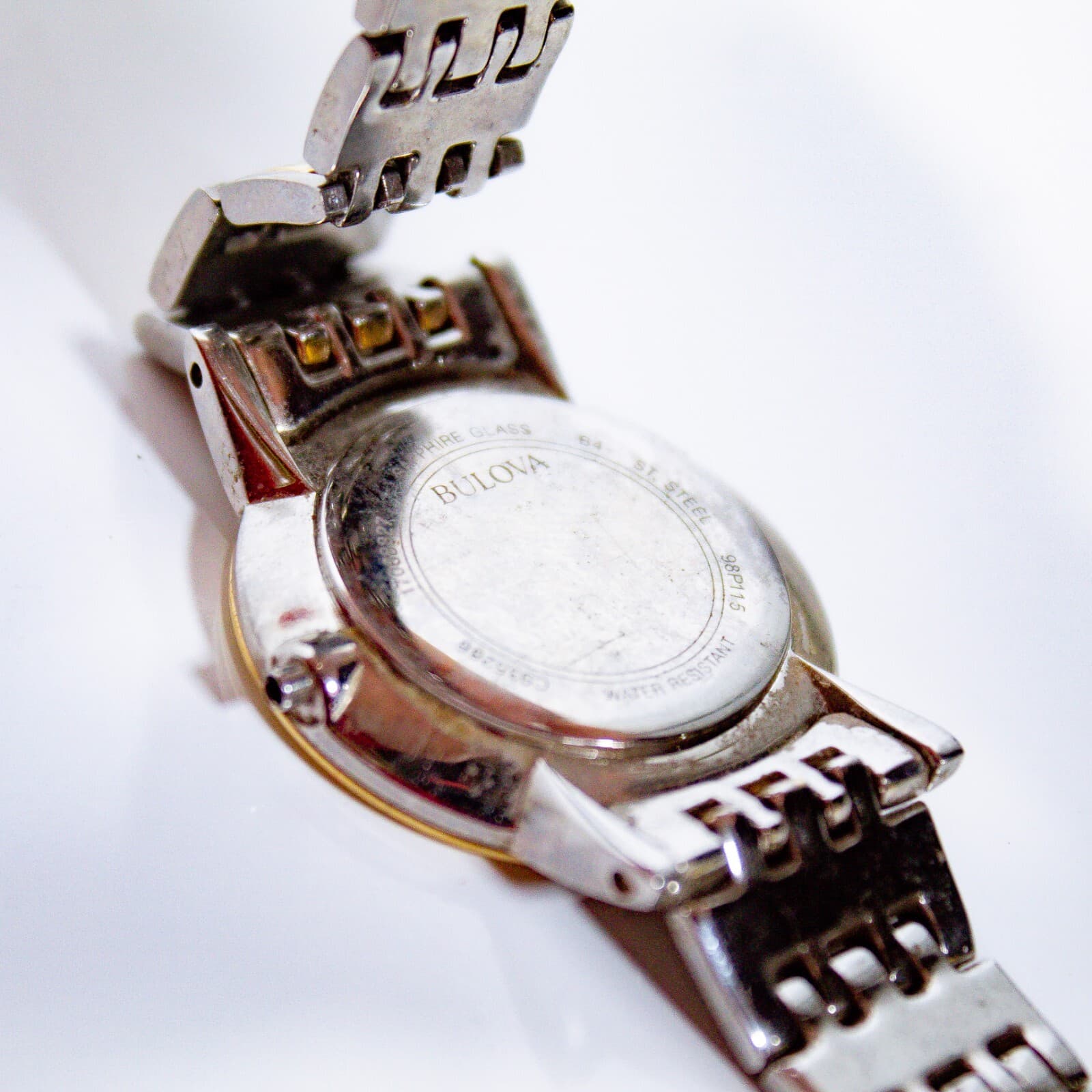 BULOVA Women's Diamond Accent Two Tone Silver Gold Stainless Steel Wrist Watch - Thumbnail 4
