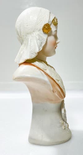 Antique 19th C Victorian Lady Hand Painted Porcelain Figurine Hallmarked - Thumbnail 6