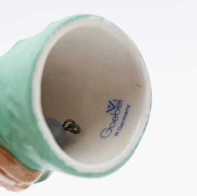 Hummel Goebel 1977 Green Angel Bell Germany Porcelain Christmas Ornament TMK 5 - Thumbnail 6