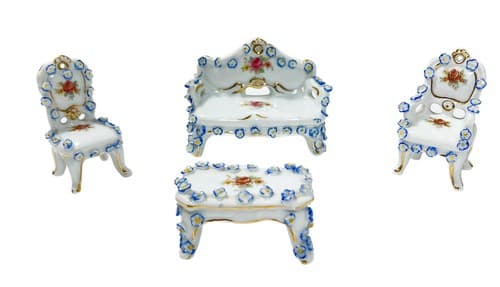 VIEIRA DE CASTRO RIO Miniatura Dollhouse Porcelain Floral Insert Livingroom Set - Image 1