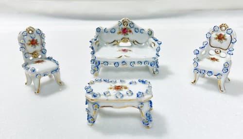 VIEIRA DE CASTRO RIO Miniatura Dollhouse Porcelain Floral Insert Livingroom Set - Thumbnail 5