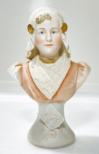 Antique 19th C Victorian Lady Hand Painted Porcelain Figurine Hallmarked - Thumbnail 7