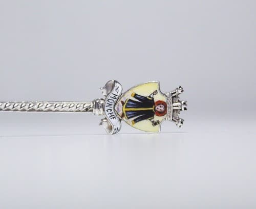 Antique Hand Painted Enamel Scenic European 800 Silver Souvenir Spoon - Thumbnail 6