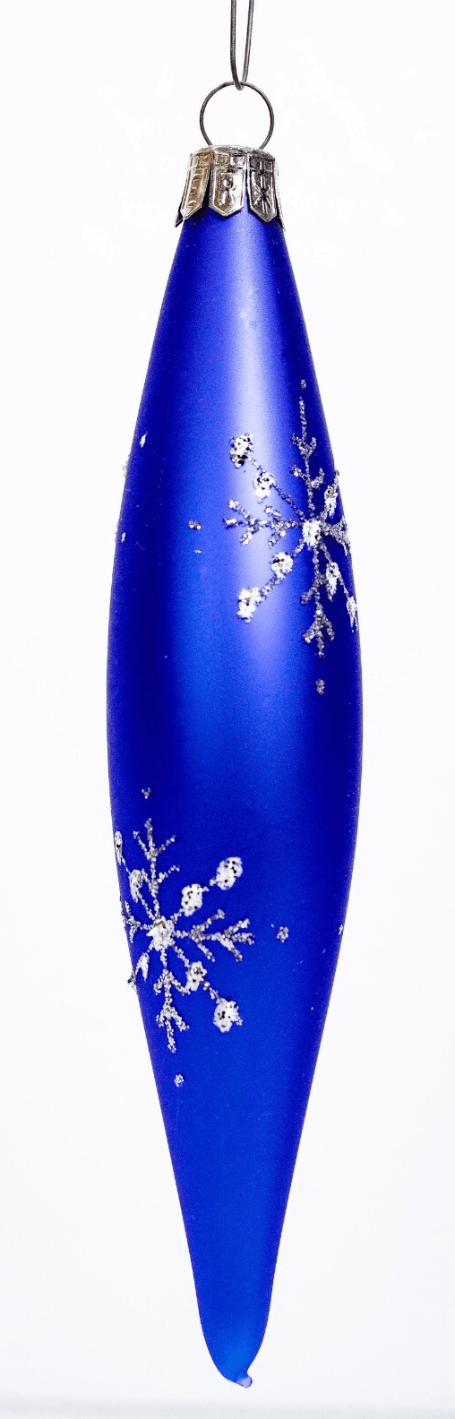 PIER 1 Blown Glass Blue Teardrop Icicle Decorative Christmas Ornament - Image 1