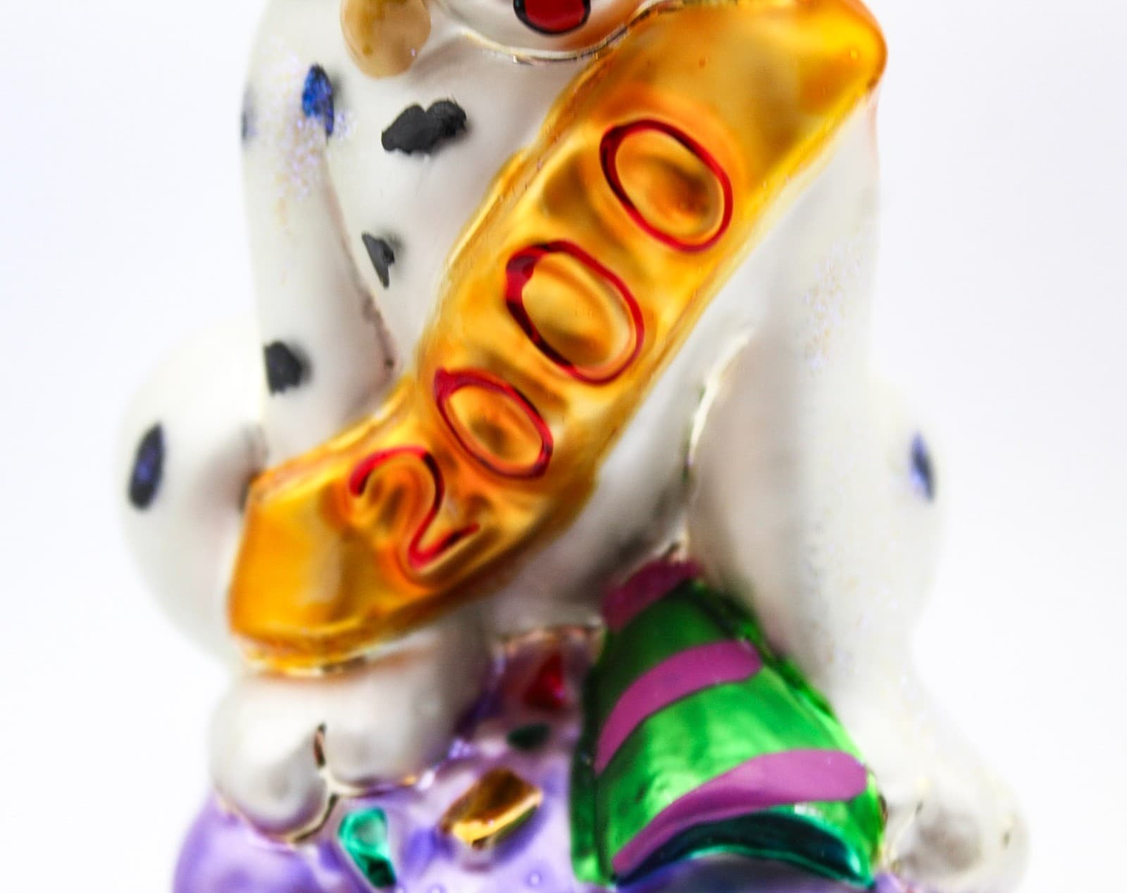 Christopher Radko Millennium Pup 2000 Happy New Year Glass Christmas Ornament - Thumbnail 5