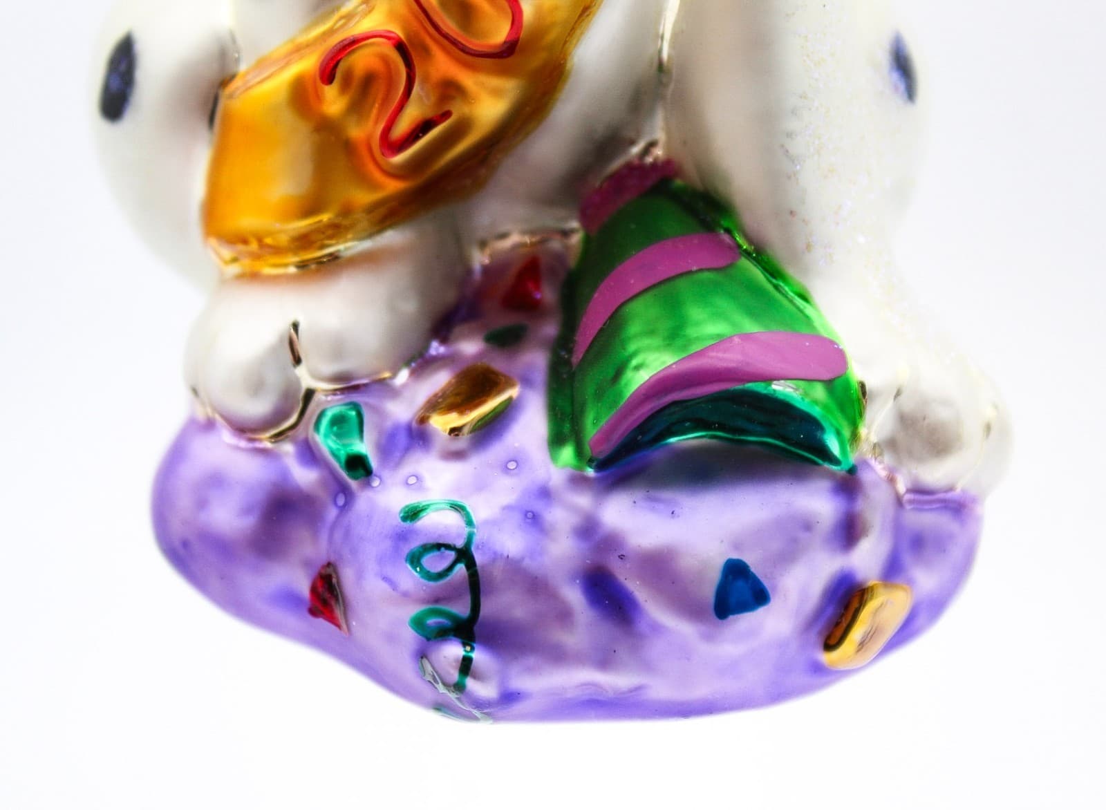 Christopher Radko Millennium Pup 2000 Happy New Year Glass Christmas Ornament - Thumbnail 4