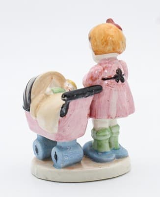 Vintage Occupied Japan Hand Painted Doll Mother Porcelain Figurine - Thumbnail 6