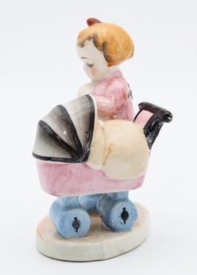 Vintage Occupied Japan Hand Painted Doll Mother Porcelain Figurine - Thumbnail 5