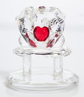Vintage Crystal Valentine Love Teddy Bears Red Heart Small Sculpture Figurine - Thumbnail 5