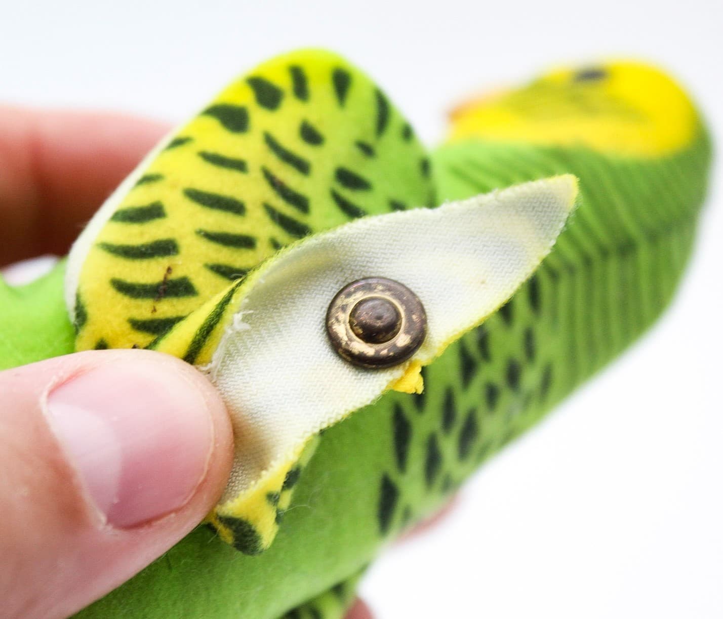 Steiff Hansi Parakeet Vintage Made In Germany Velvet Trevira Bird Stuffed Animal - Thumbnail 3