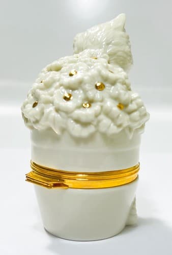 LENOX Vintage Handcrafted Treasures The Inquisitive Kitten Porcelain Trinket Box - Thumbnail 2