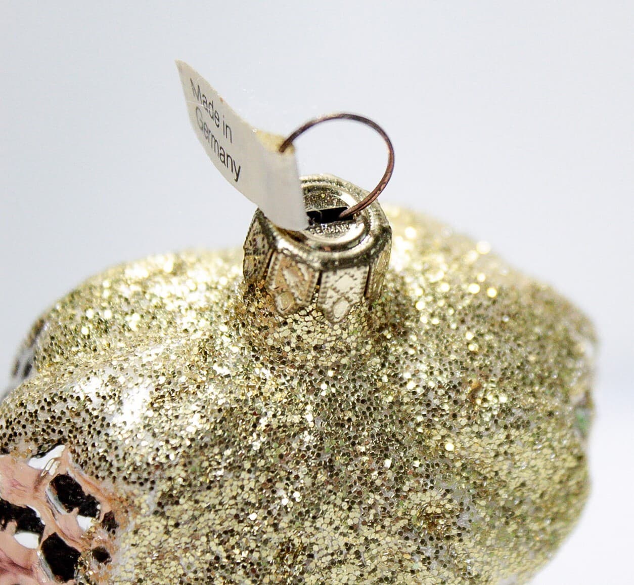 INGE Glass Germany Glitter Gold Grape Fruit Cluster Glass Christmas Ornament - Thumbnail 6
