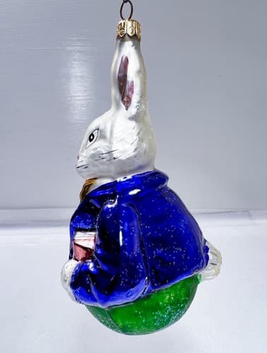 CHRISTOPHER RADKO "Professor Hare" Easter Bunny Glass Ornament - Thumbnail 4
