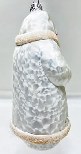 KERBS Large Germany Blown Glass White Polar Bear w/ Tree Christmas Ornament - Thumbnail 4