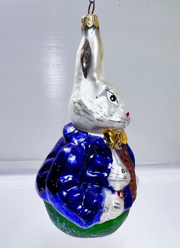 CHRISTOPHER RADKO "Professor Hare" Easter Bunny Glass Ornament - Thumbnail 3