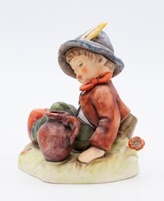 Hummel Goebel Coffee Break West Germany Vintage Porcelain Figurine TMK6 - Thumbnail 2