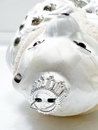 KERBS Large Germany Blown Glass White Polar Bear w/ Tree Christmas Ornament - Thumbnail 5