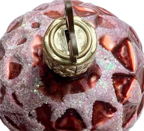 Vintage INGE-GLAS Glass Made in Germany Glass Glittered Acorn Christmas Ornament - Thumbnail 3
