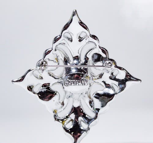 Designer SARAH COVENTRY Silver Tone Faux Pearl & Rhinestone Statement Pin Brooch - Thumbnail 6
