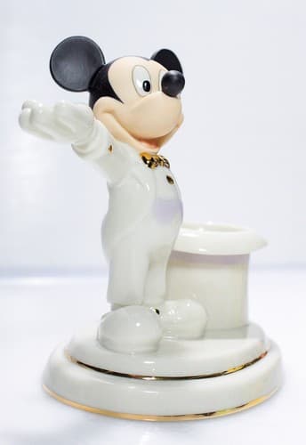 LENOX Disney "Mickey's Grand Evening Votive" Porcelain Figure Candle Holder - Thumbnail 3