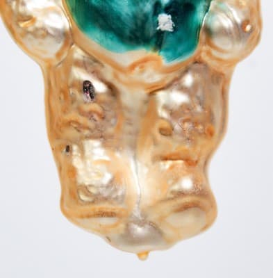 Vintage Gold Teddy Bear With Bowtie Glass Christmas Ornament - Thumbnail 5