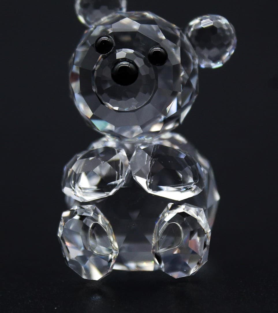 Swarovski Sitting Teddy Bear Fine Faceted Crystal Austria Display Figurine - Thumbnail 2