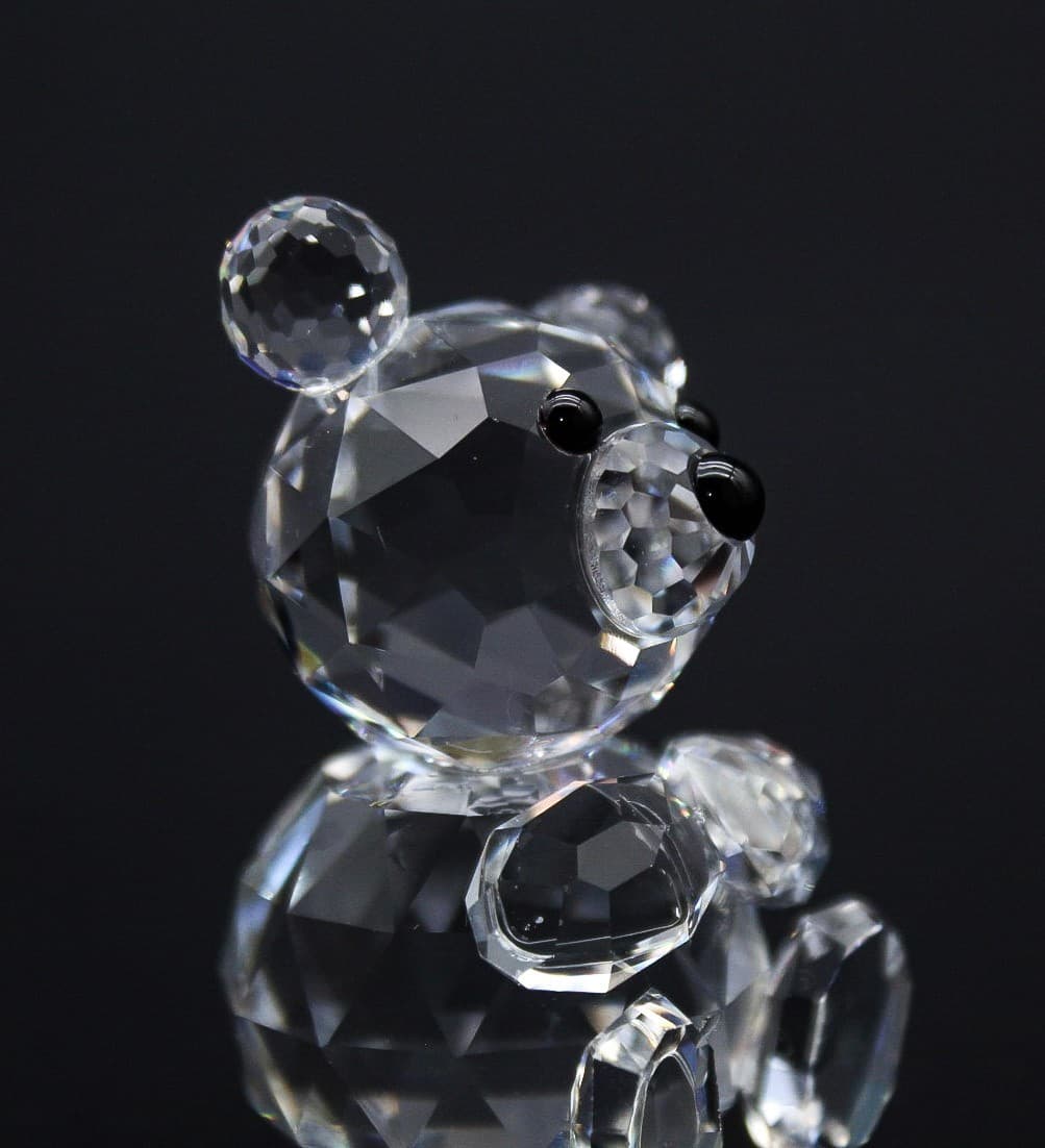 Swarovski Sitting Teddy Bear Fine Faceted Crystal Austria Display Figurine - Thumbnail 3