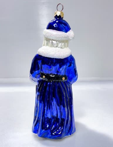 CHRISTOPHER RADKO Blue Santa "Toy Chest" Christmas Glass Ornament - Thumbnail 5
