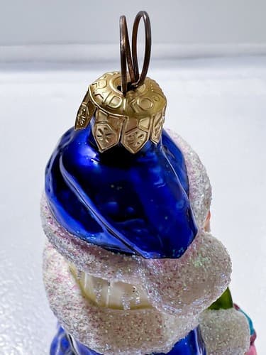 CHRISTOPHER RADKO Blue Santa "Toy Chest" Christmas Glass Ornament - Thumbnail 7