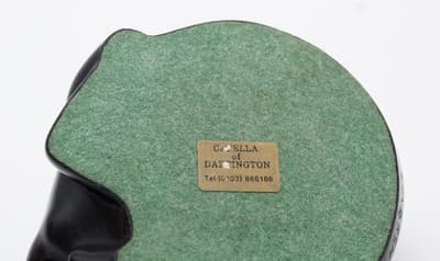 Suzie Marsh Vintage Capella Of Dartington Carved Stone Sleeping Black Cat Figure - Thumbnail 5