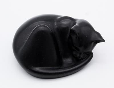 Suzie Marsh Vintage Capella Of Dartington Carved Stone Sleeping Black Cat Figure - Thumbnail 7