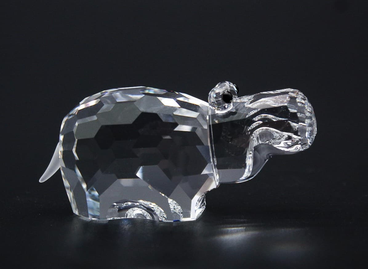 Swarovski Hippopotamus Fine Faceted Crystal Austria Figurine Vintage Retired - Thumbnail 9