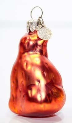 Vintage Czech Republic DEPARTMENT 56 Hand Painted Glass Fox Christmas Ornament - Thumbnail 4