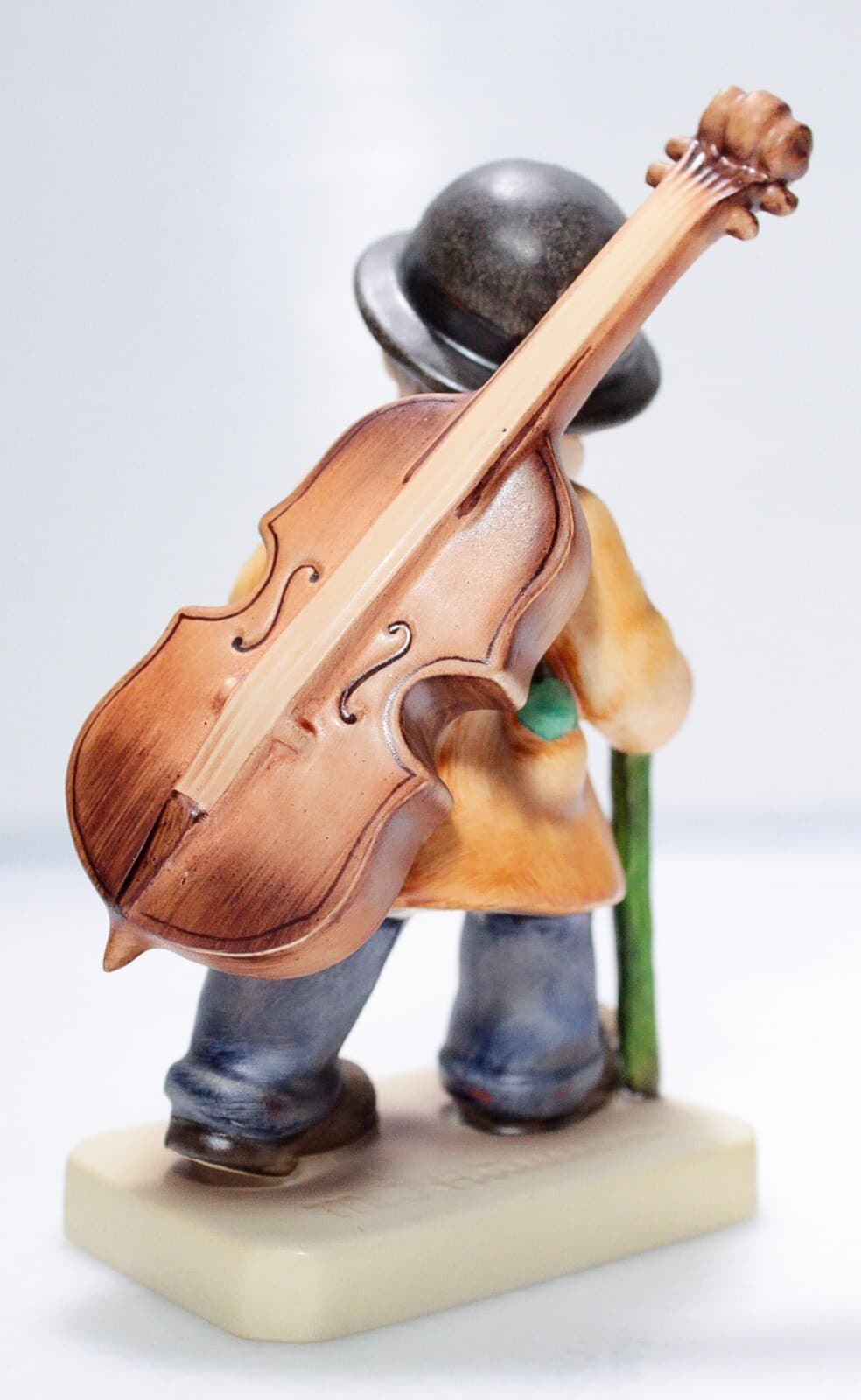 GOEBEL HUMMEL Germany "Little Cellist" Hand Painted Porcelain Figurine TMK6 - Thumbnail 3