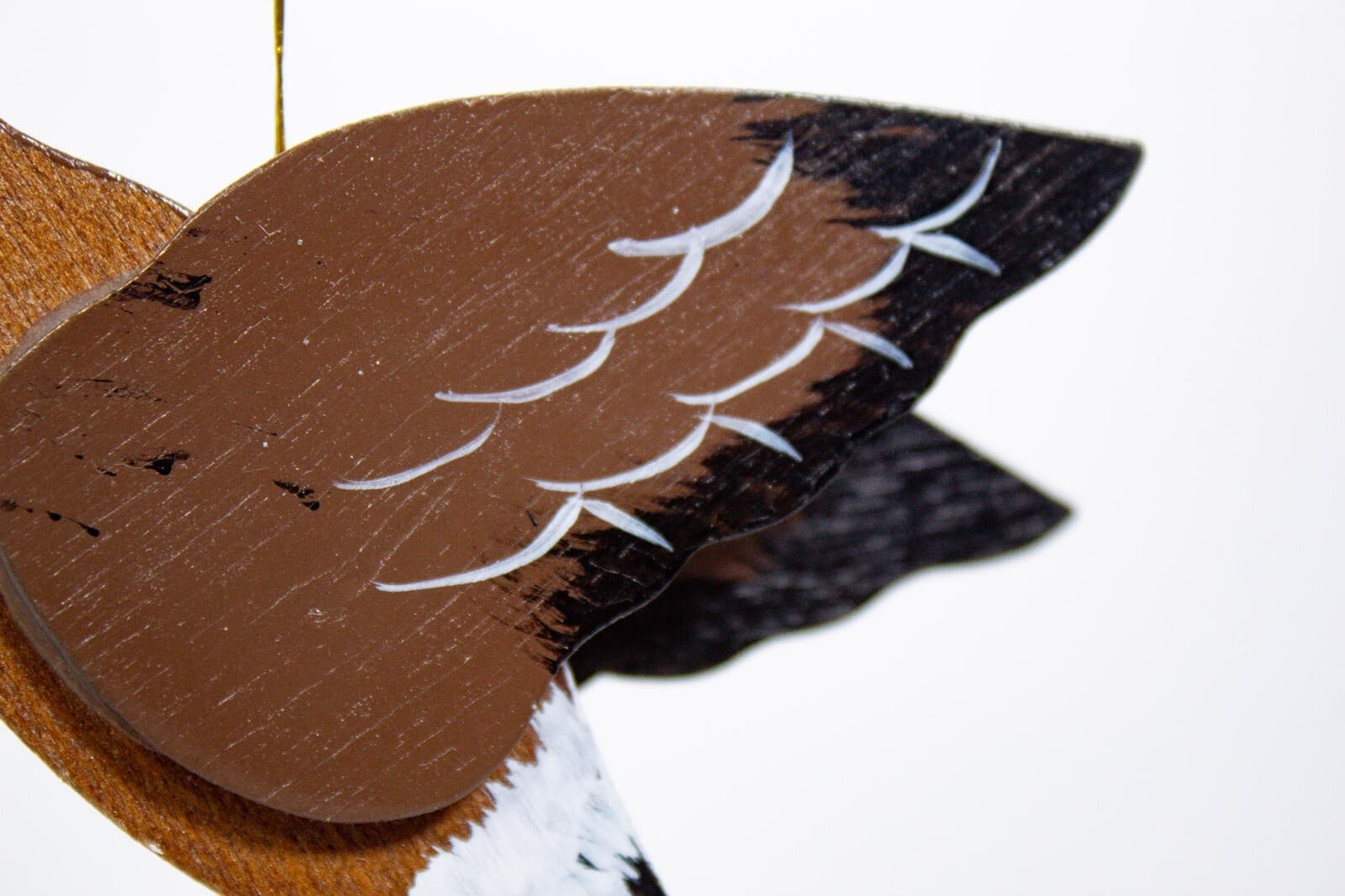 Made in Taiwan Vintage Wooden Goose Bird Animal Christmas Ornament - Thumbnail 4